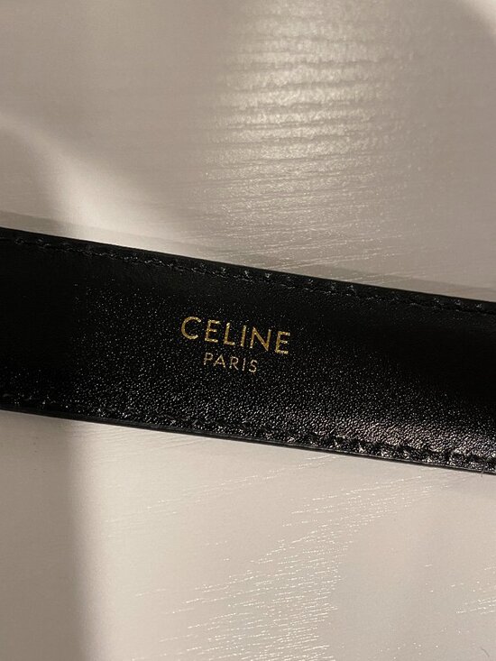 Celine Black Leather Belt with Gold Buckle main image 4